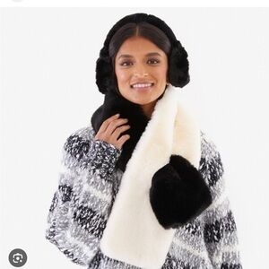 Apparis Faux Fur Stole and Faux Fur Ear Muffs Bundle